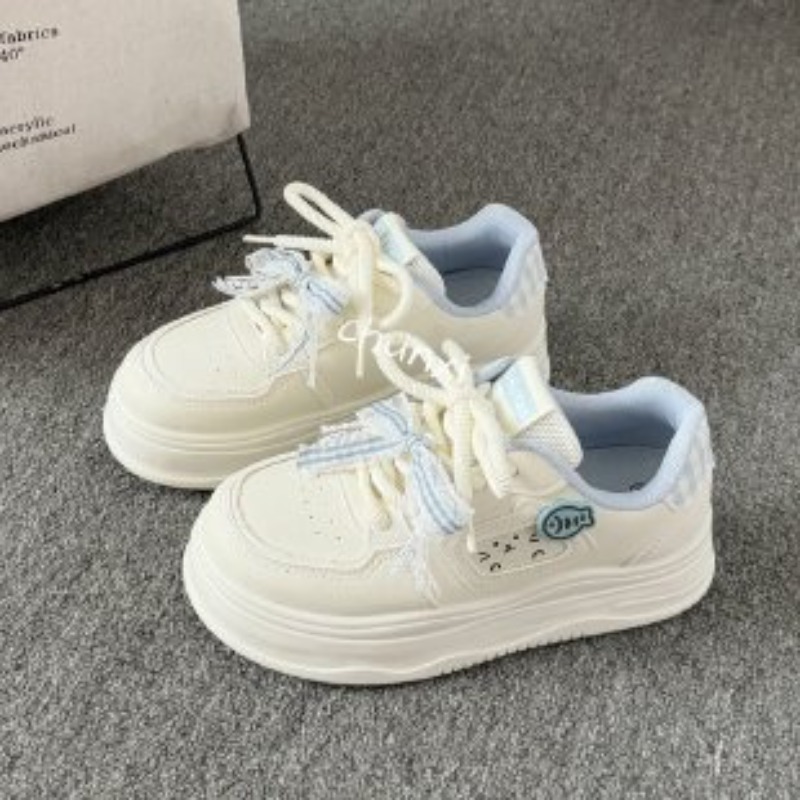 Embroidery Garments - Ins Korean Style Women White Platform