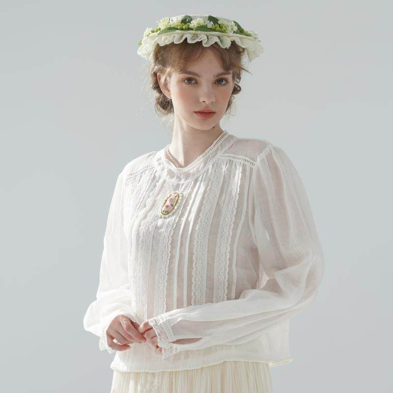 100cmBust 100%Ramie Thin White - Embroidery Rose review and price