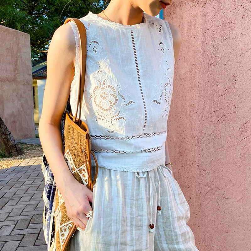 French Designer Boho White Cot - Embroidery Cotton Shirt review and price