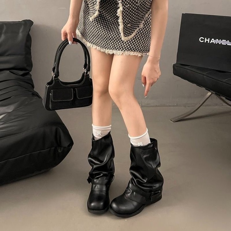 Women Round Toe Mid Calf Slouc - Embroidery Garments review and price