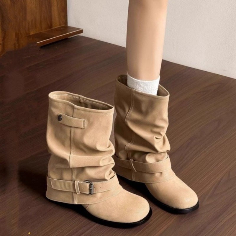 Women Round Toe Mid Calf Slouc - Embroidery Garments review and price