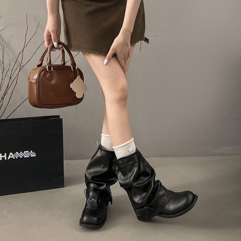 Women Round Toe Mid Calf Slouc - Embroidery Garments review and price