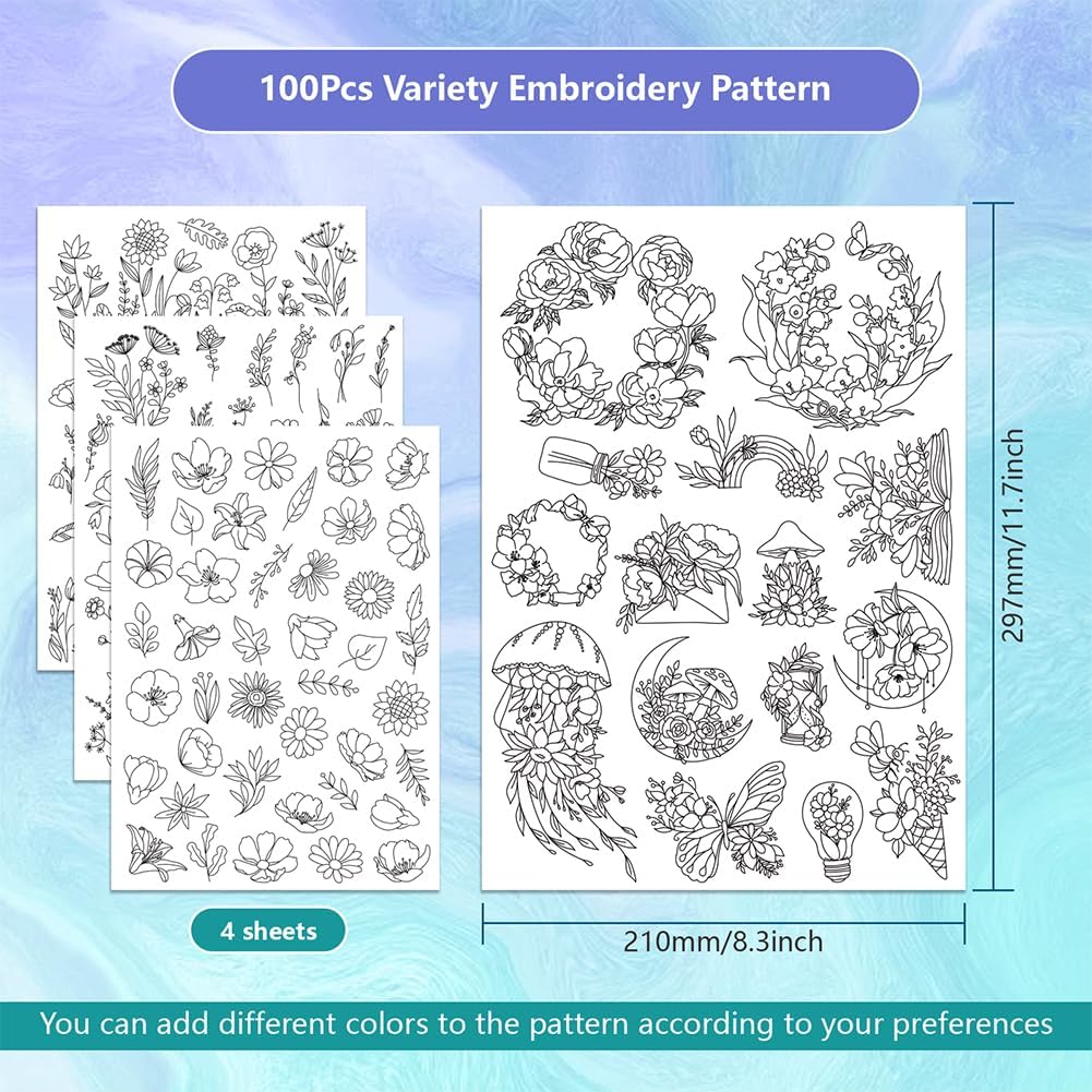 4 Sheets Water Soluble Embroid - Embroidery Meaning review and price