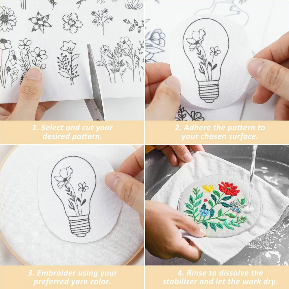 4 Sheets Water Soluble Embroid - Embroidery Meaning review and price