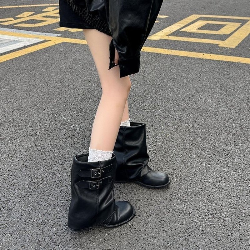 Women Double Buckle Slouch Mid - Embroidery Garments review and price