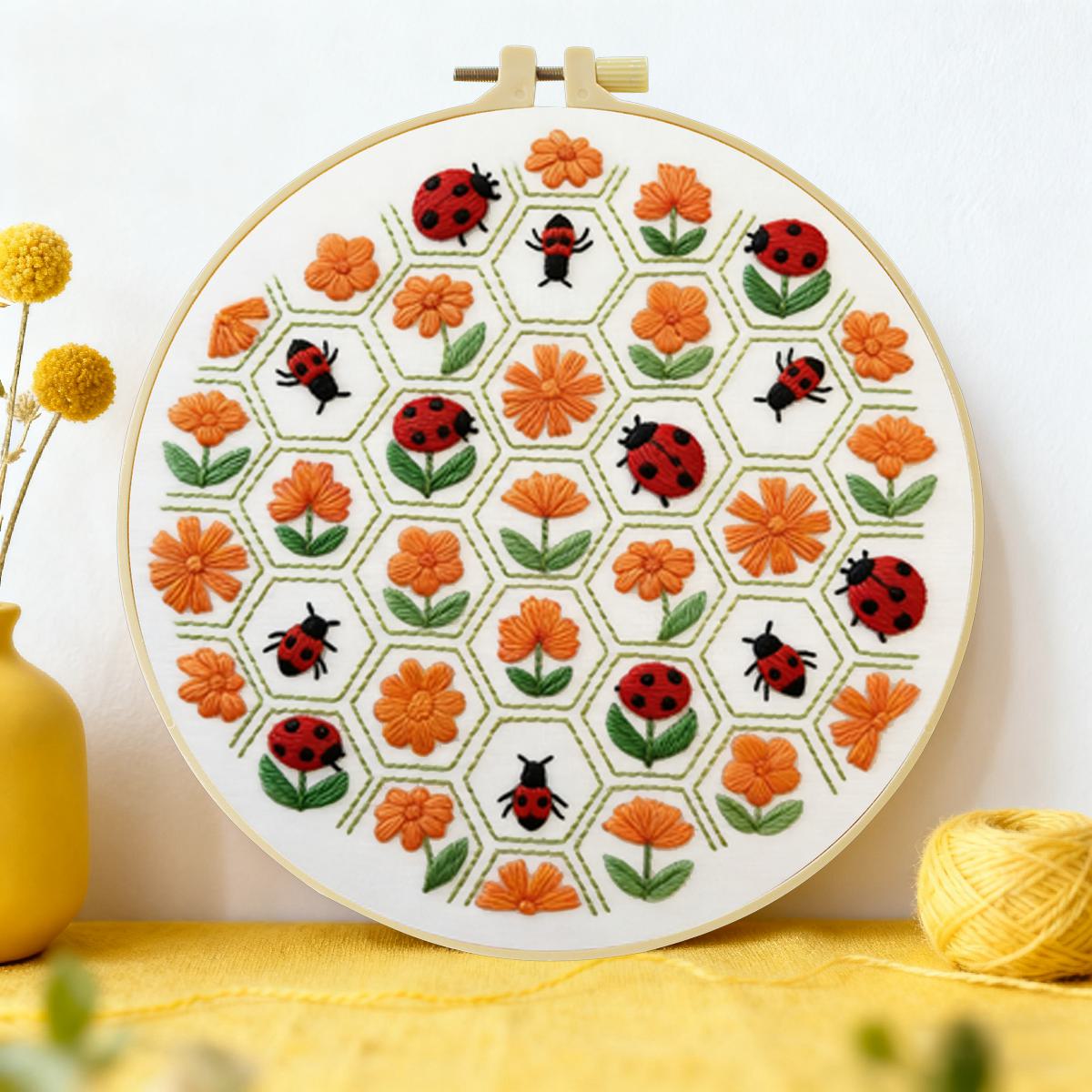 1pc 20X20CM/15X15CM 7.87/6.3in - Embroidery Lady Bug review and price
