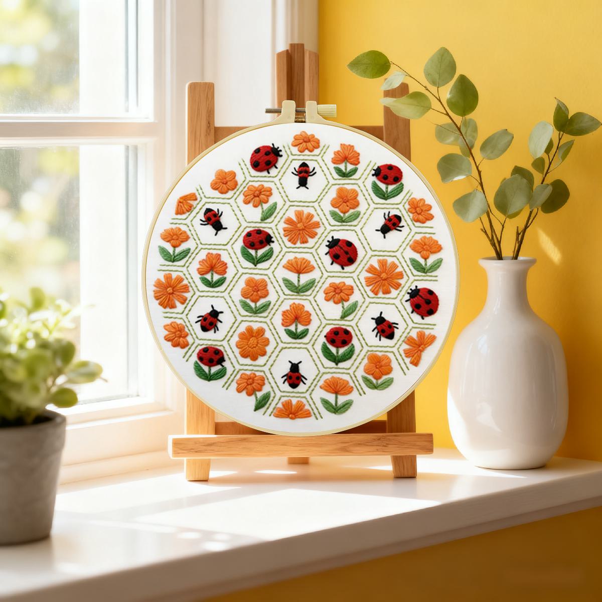 1pc 20X20CM/15X15CM 7.87/6.3in - Embroidery Lady Bug review and price