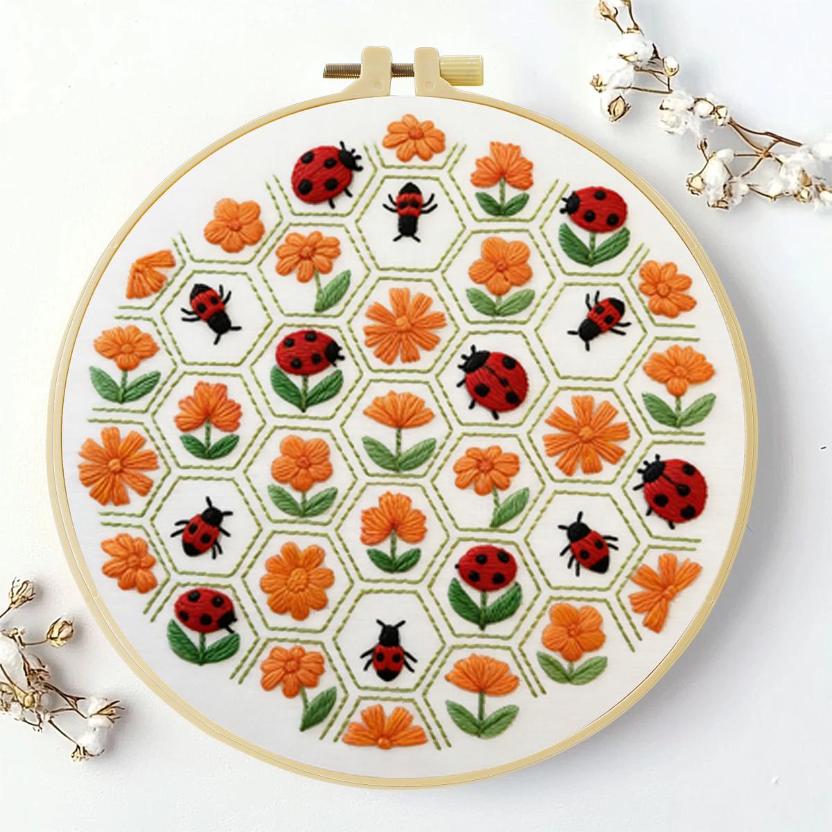 1pc 20X20CM/15X15CM 7.87/6.3in - Embroidery Lady Bug review and price