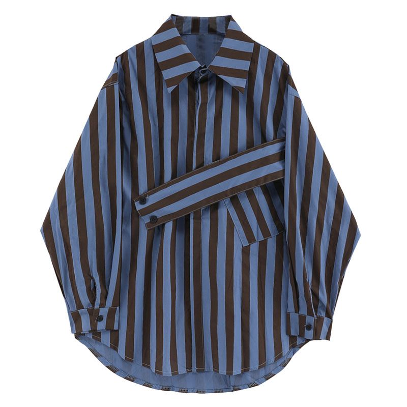 Korean striped shirt with asym - Embroidery Online review and price