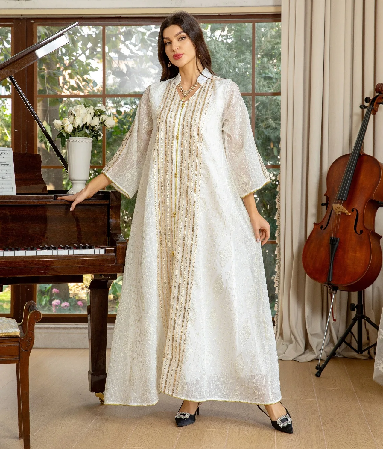 Eid Abaya Embroidery Sequin Me - Embroidery Kebaya review and price