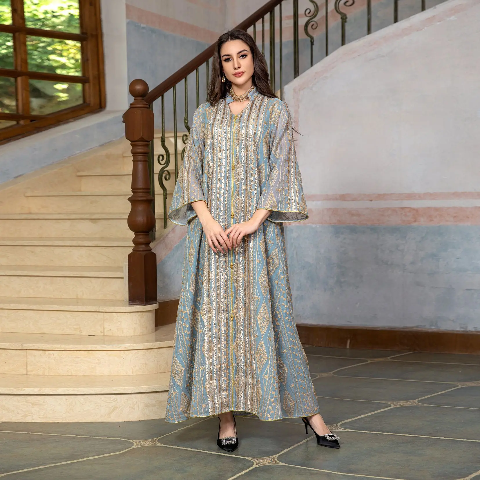 Eid Abaya Embroidery Sequin Me - Embroidery Kebaya review and price