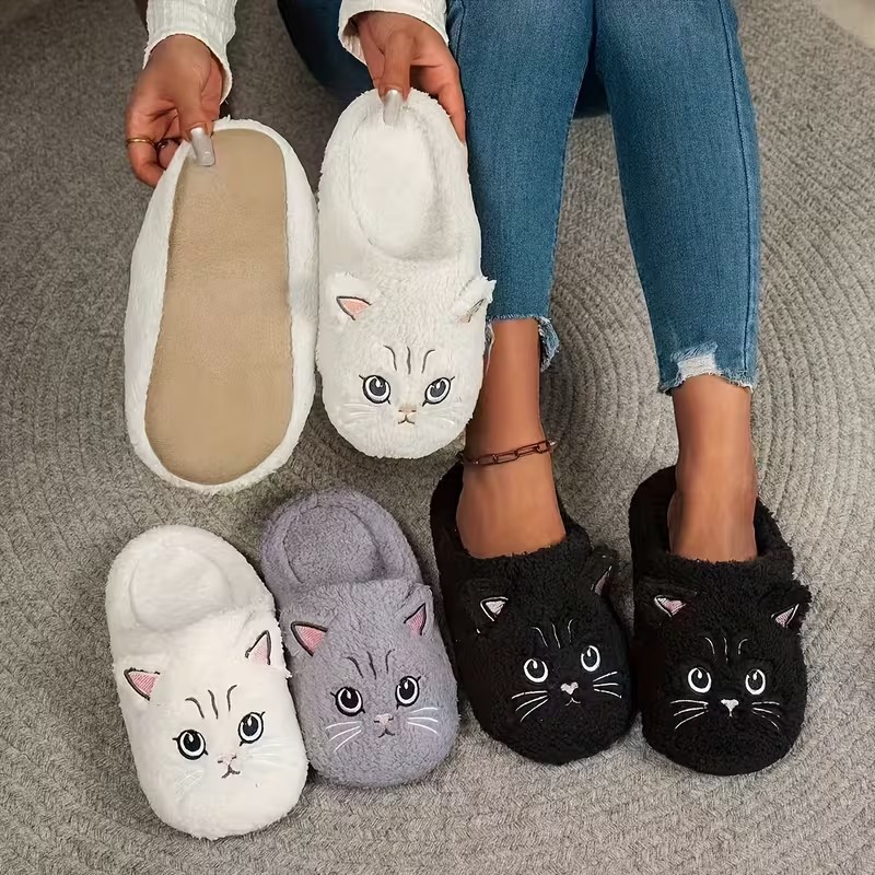 Cozy Unisex Plush Slippers wit - Embroidery Garments review and price